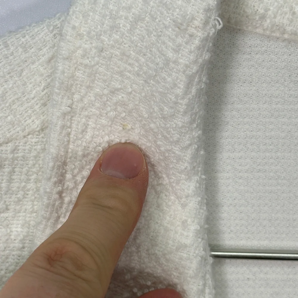 H&M Boucle Cream Button Up Shacket‎ Shirt Small - Picture 4 of 4